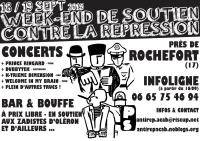 [18/19 septembre] Week-end de soutien contre la répression – Rochefort (17)