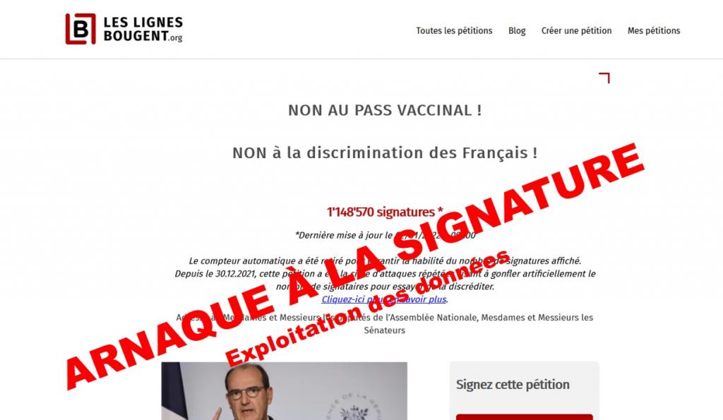 PetitionPasseVaccinal_Arnaque