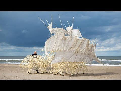 Le sculpteur Theo Jansen crée des créatures imaginaires qui prennent vie avec le vent